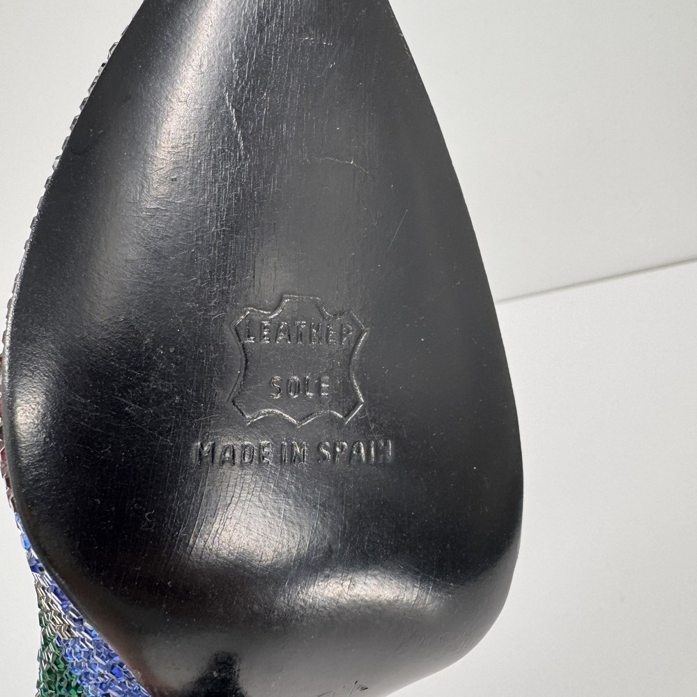 Stuart Weitzman Martinique Women's 7.5 Rhinestone Pump Multi Color Heels Leather - Picture 13 of 16